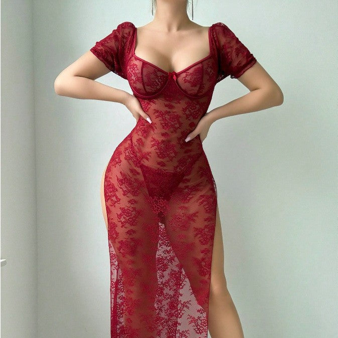 Ruby Allure Lace Gown